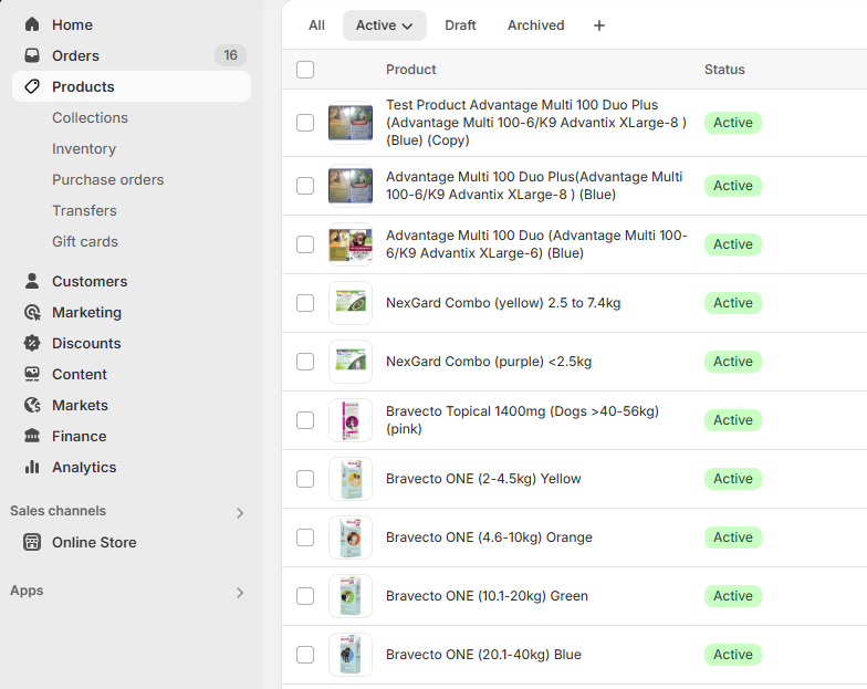 pet ecommerce business admin panel orders view