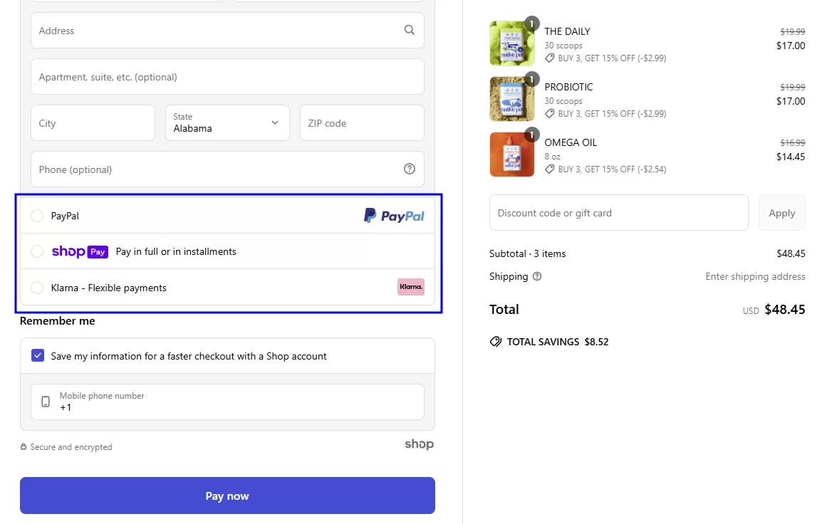 Checkout Optimization