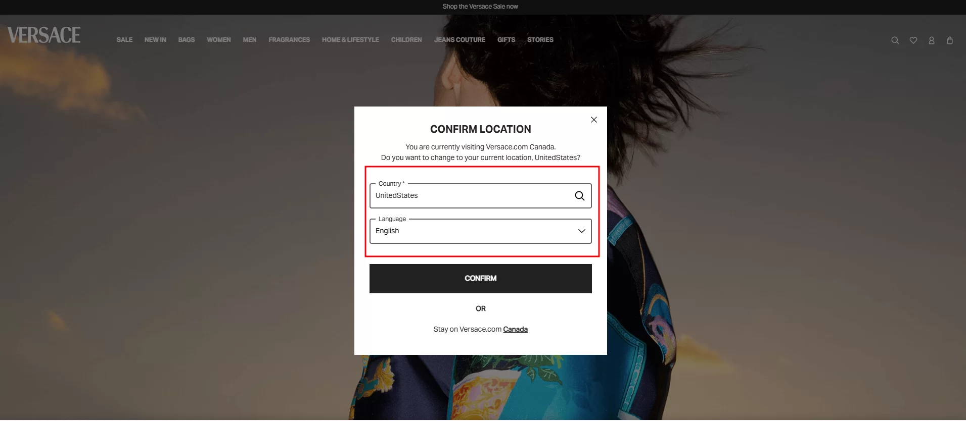 A website with good personalization and localization experience