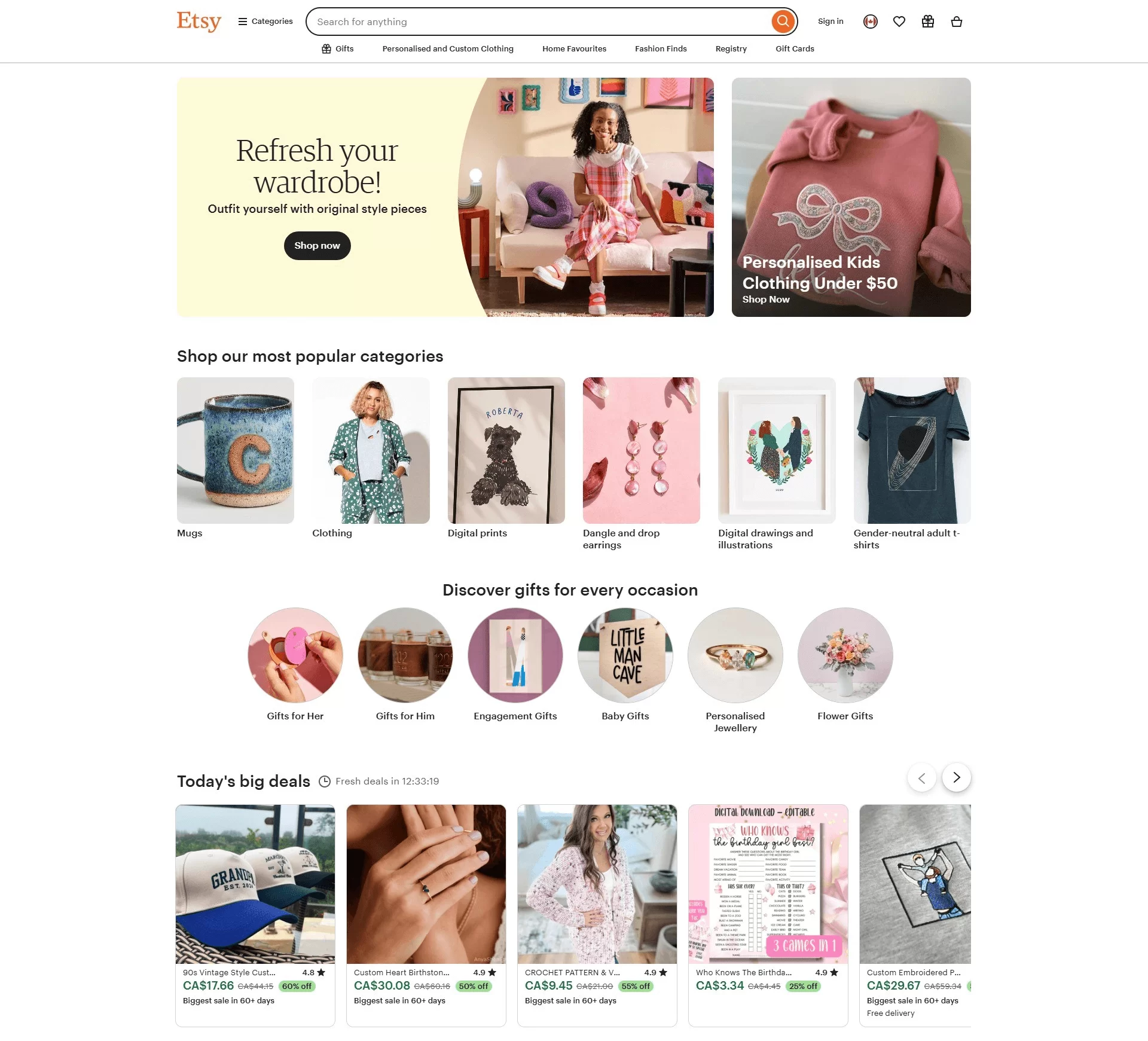 An example of a Marketplace eCommerce website