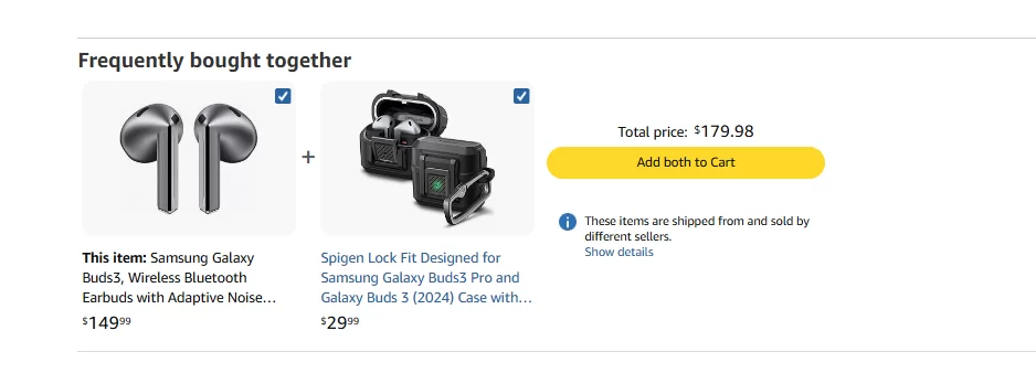 An example of an upsell product page