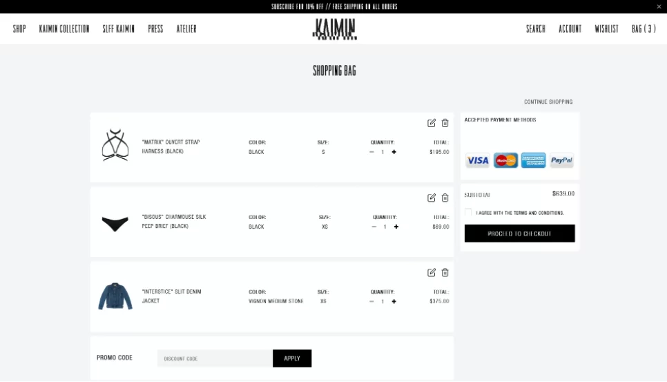 KAIMIN shopping cart