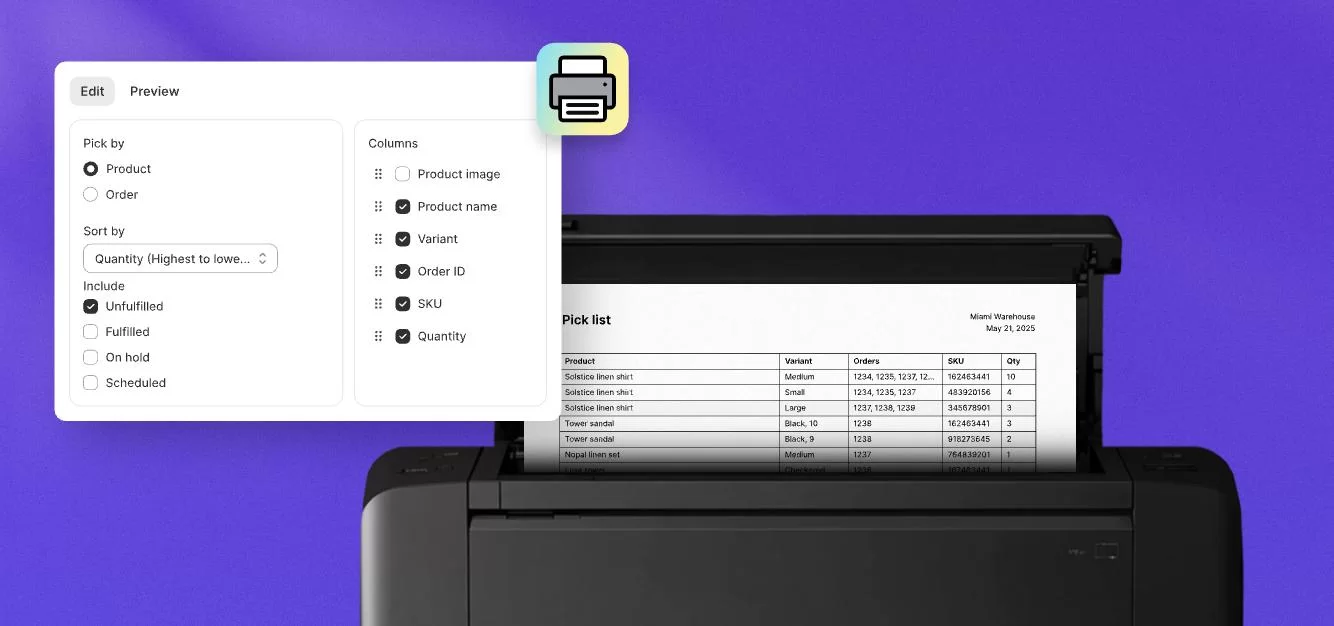 Pick Lists Built Into the Admin