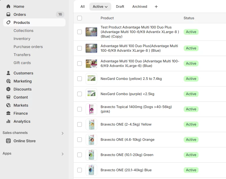 pet ecommerce business admin panel orders view
