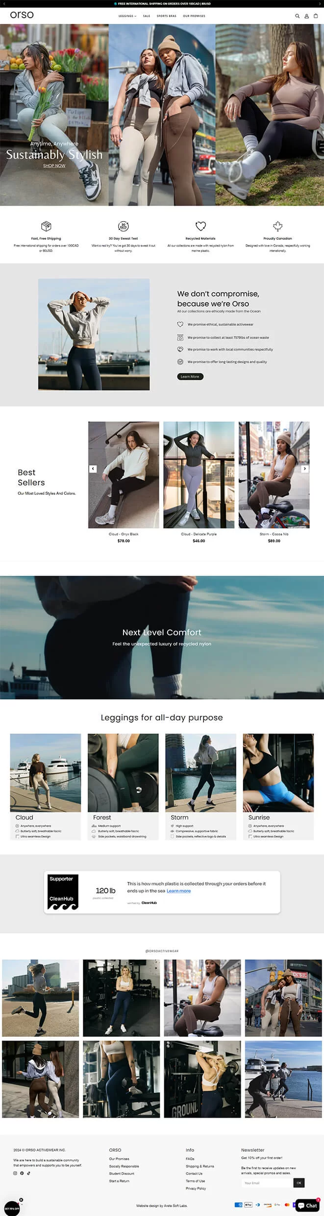 A screenshot of a ecommerce website orso homepage