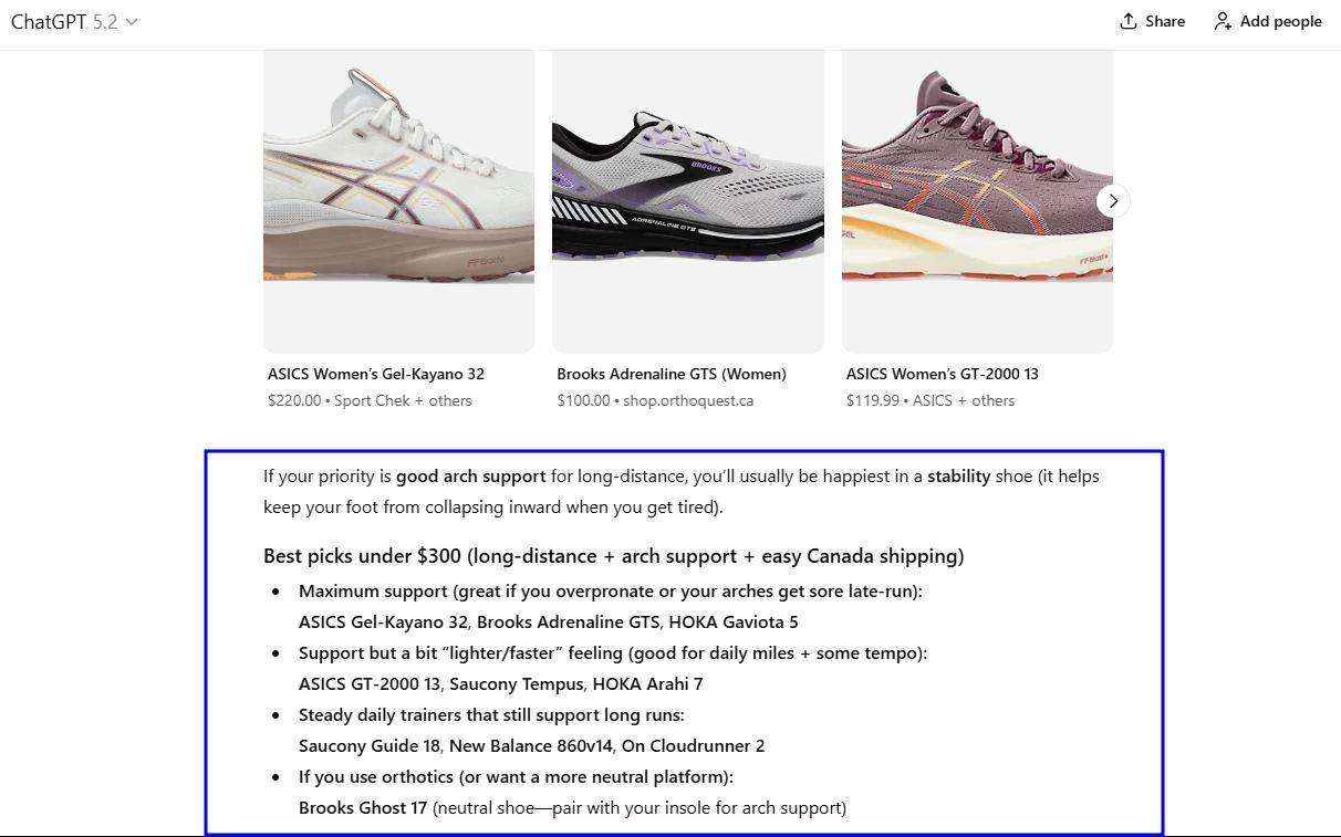 which option gives the shopper more confidence