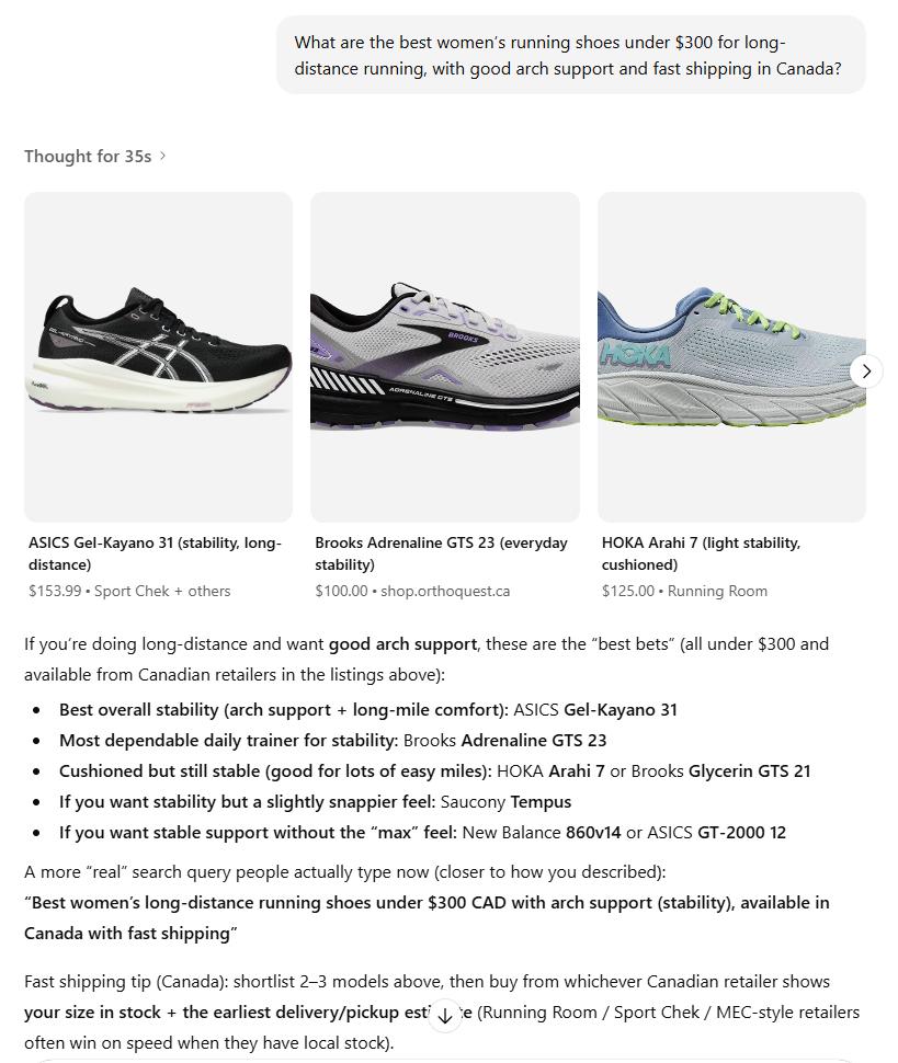 women running shoes chatgpt