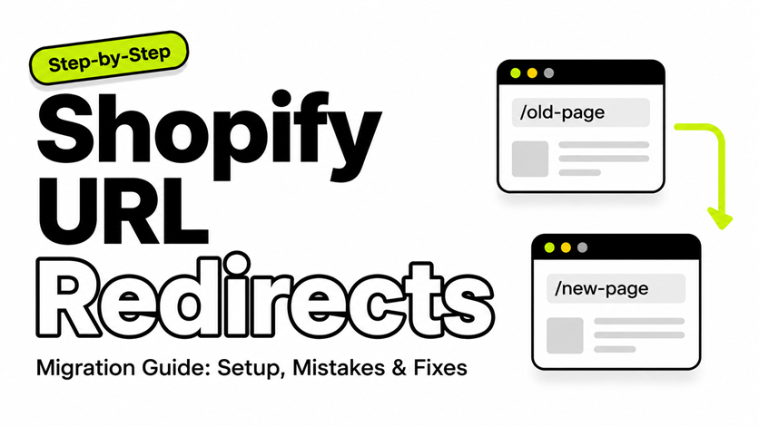 Shopify URL redirects migration guide covering redirect setup, common mistakes, and SEO fixes