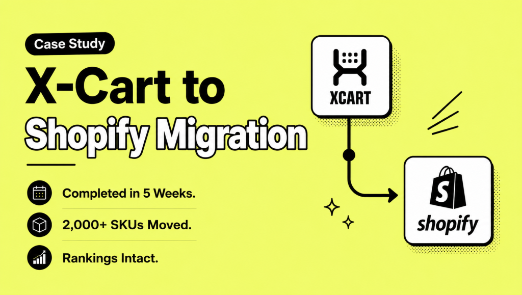 X-Cart to Shopify migration case study — Soccer City, 2,000+ SKUs migrated in 5 weeks with zero downtime