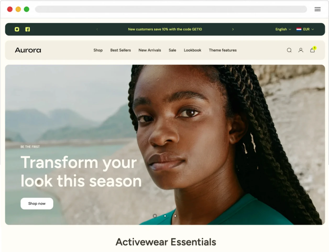 Aurora Shopify fashion theme demo with CSS animations