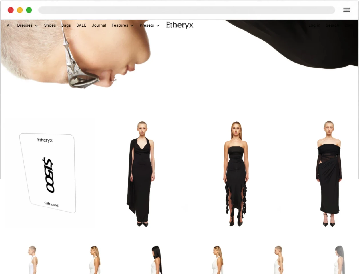 Etheryx Shopify fashion theme demo storefront homepage