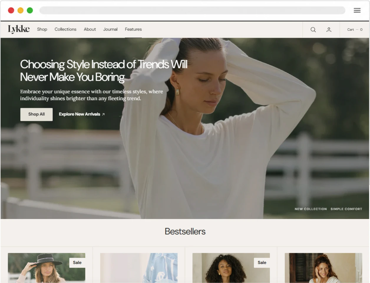 Lykke Shopify fashion theme demo with minimal product pages