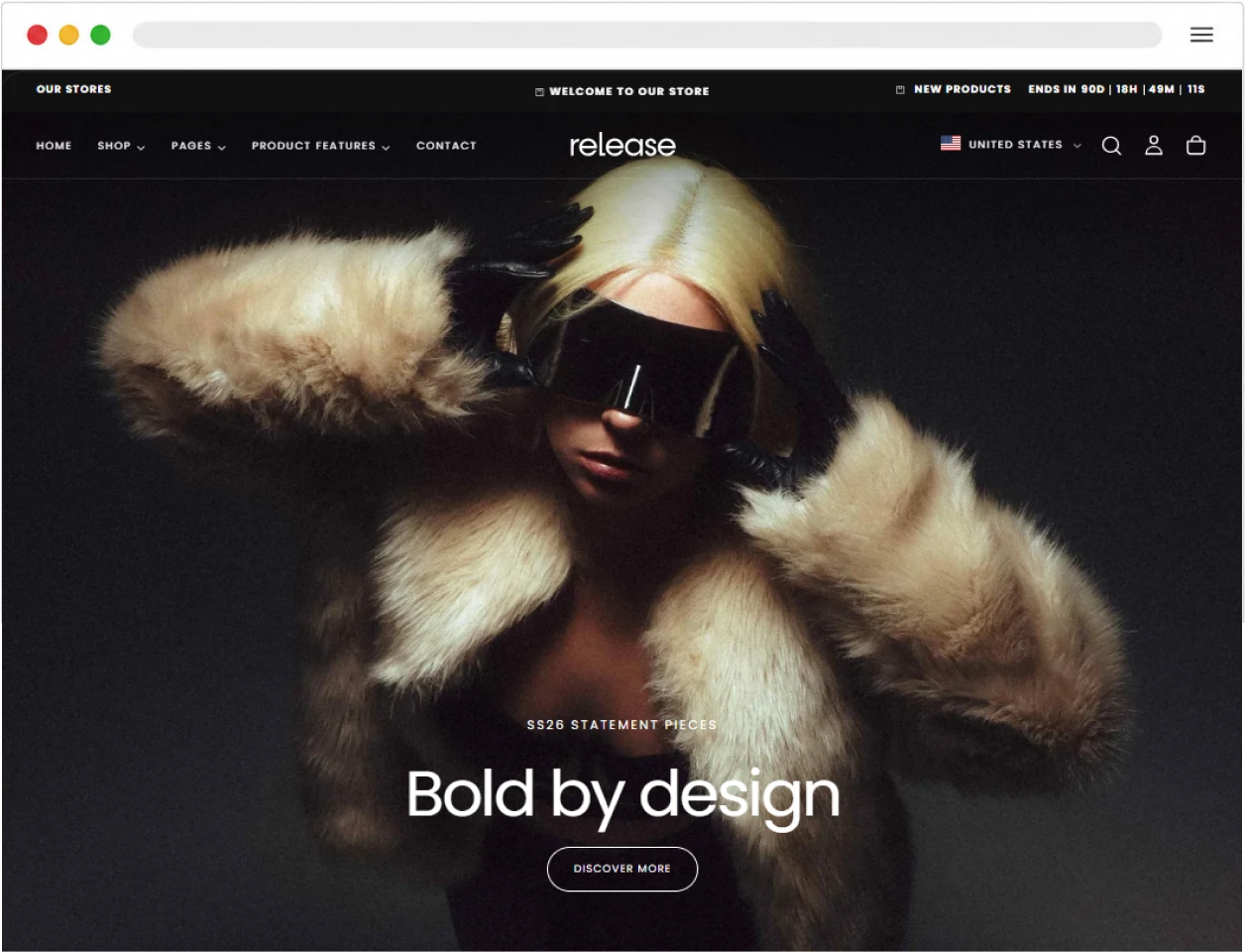 Release Shopify fashion theme demo built for product drops