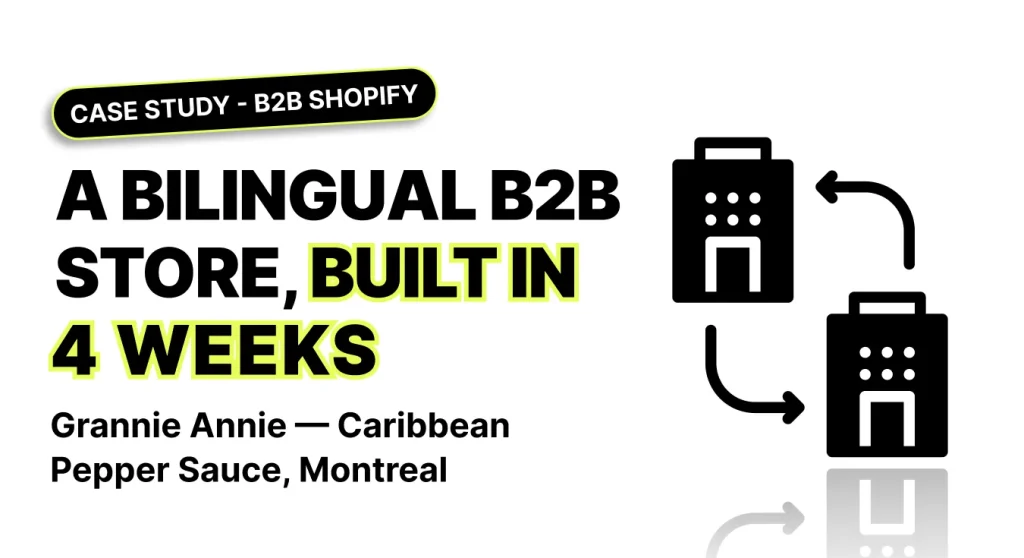 Grannie Annie bilingual B2B Shopify store case study cover — launched in 4 weeks